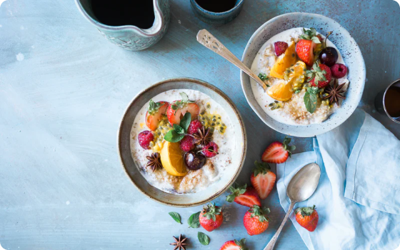 dessert with fruits